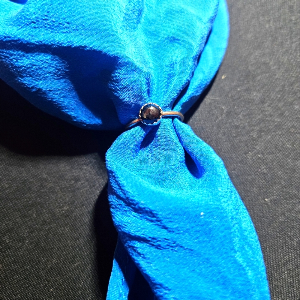 VINTAGE Silver and Black Iolite Ring